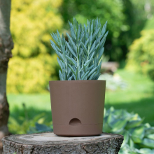 Doniczka z podstawką YUMO 25cm brąz